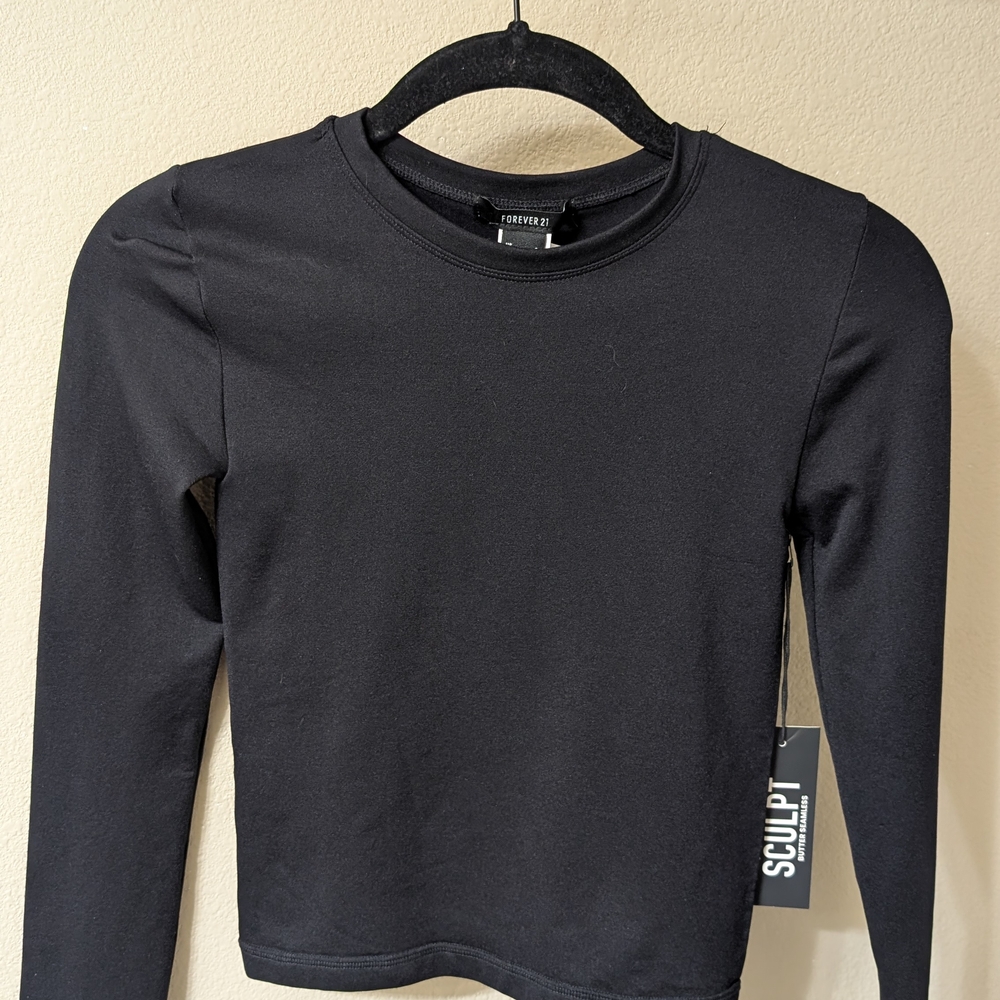 Forever 21 Black Seamless Long Sleeve Shirt